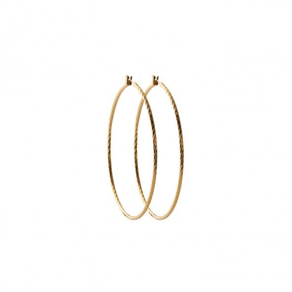 Gold Plated Chiseled Hoops