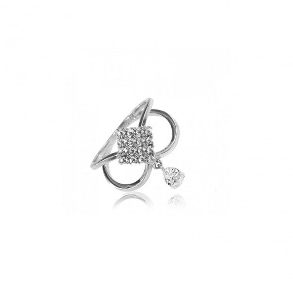 MJ Sterling Silver 925/1000 Diamond Ring