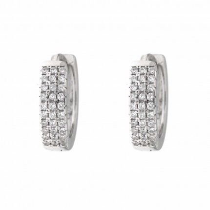 MJ Zirconium Sterling Silver 925/1000 Earrings