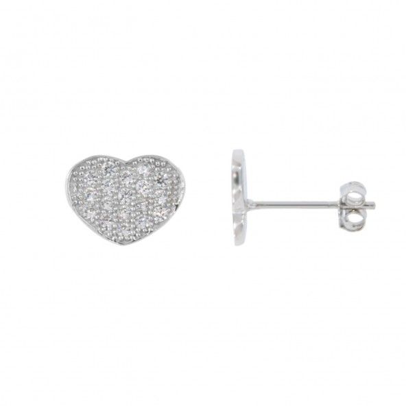 MJ Earrings Heart Zirconium 925/1000 Silver