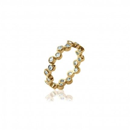 Gold Plated Ring with alternated Zirconium