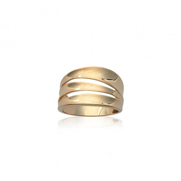 Gold Plated Ring with 3 Stripes