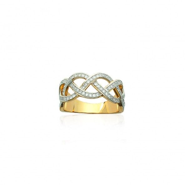 Gold Plated Ring with Intertwined Zirconium
