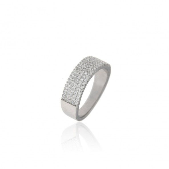 Sterling Silver 925/1000 Ring with 5 lines of Zirconium