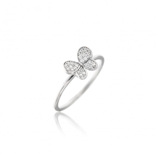 Sterling Silver 925/1000 Ring with Zirconium Butterfly