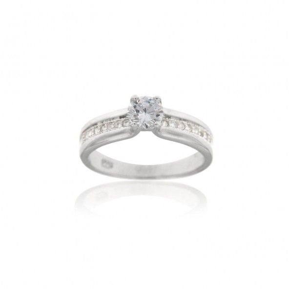 Sterling Silver 925/1000 Ring with Zirconium Solitaire