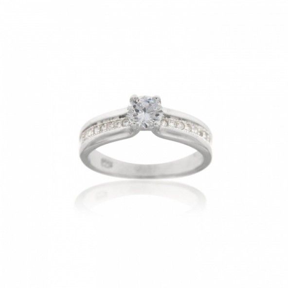 Sterling Silver 925/1000 Ring with Zirconium Solitaire