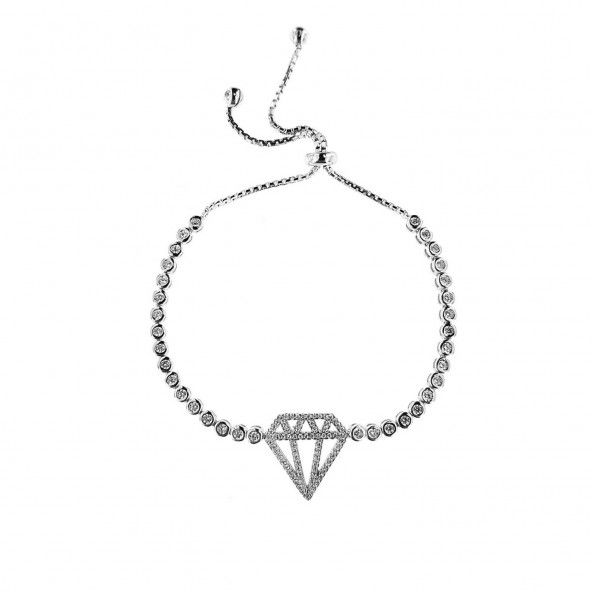 Bracelet Diamant Argent 925/1000 Zirconium