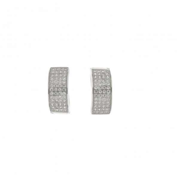 Stones Sterling Silver 925/1000 Hoop Earrings