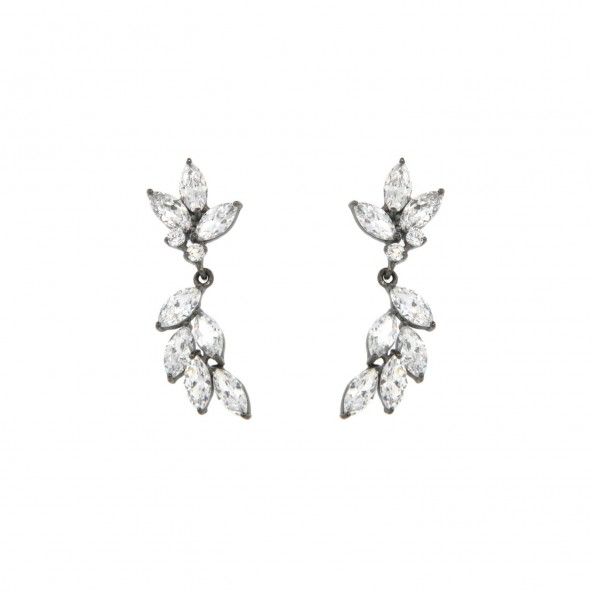 Flower MJ Earrings Sterling Silver 925/1000 Zirconium