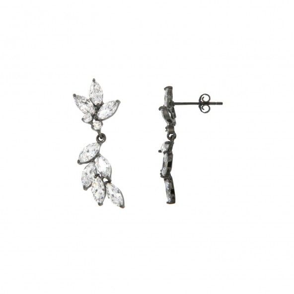 Flower MJ Earrings Sterling Silver 925/1000 Zirconium