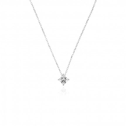 Necklace Silver 925/1000 with Solitaire Zirconium Square