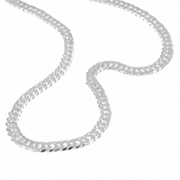 MJ Necklace 925/1000 Silver 6 mm and 50 cm Diamond Gourmette