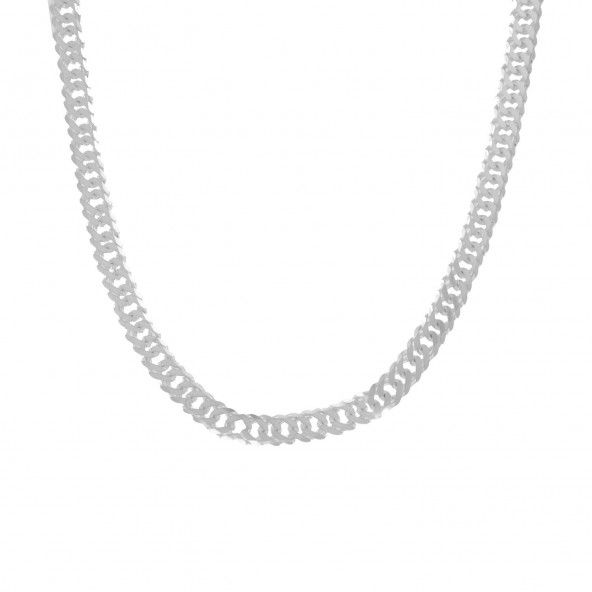 MJ Necklace 925/1000 Silver 6 mm and 50 cm Diamond Gourmette