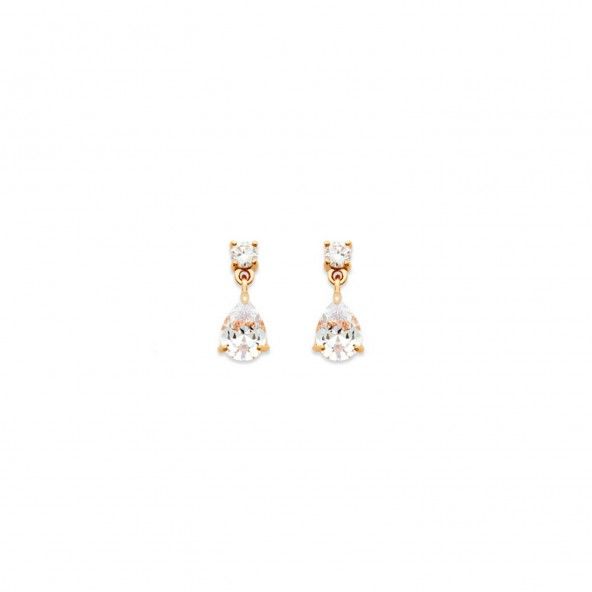 Dangling Earrings with Zirconium Stone Gold plated