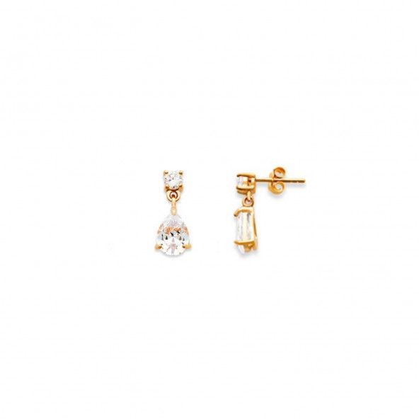 Dangling Earrings with Zirconium Stone Gold plated