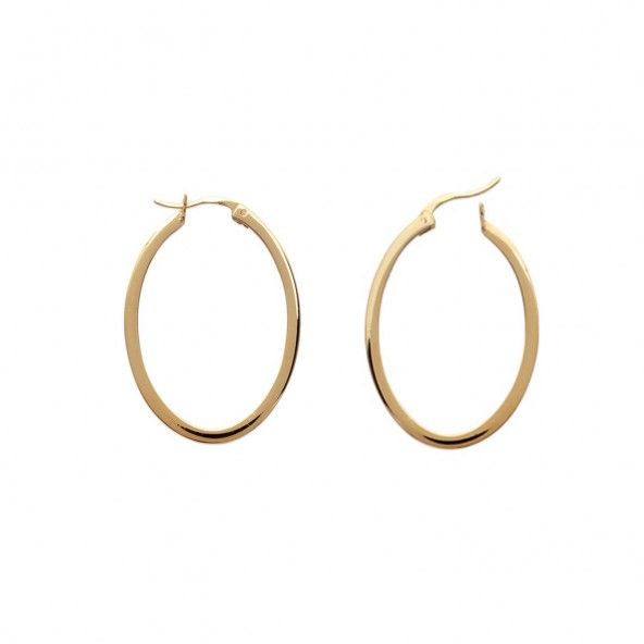 Gold plated Hoops Oval Shape