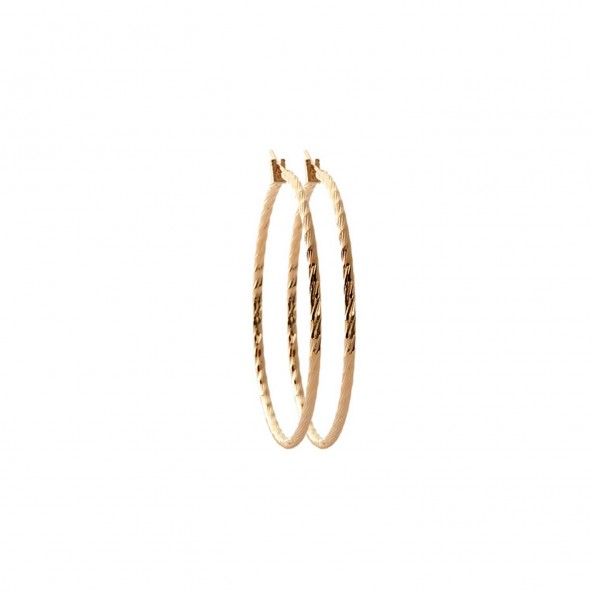 Gold plated Hoops Twisted Wire Diameter 50mm