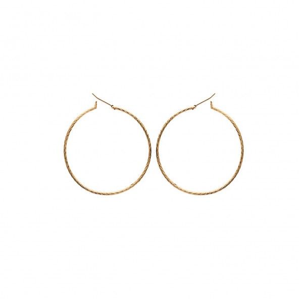 Hoops Twisted Wire Gold plated Diameter 50mm