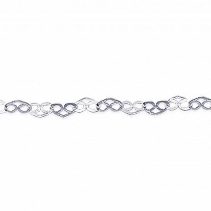 925/1000 Silver Heart Chain Bracelet
