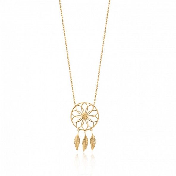 MJ Necklace Dream Catcher Gold Plated