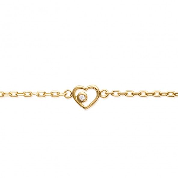 Bracelet Heart with Zirconium Gold Plated