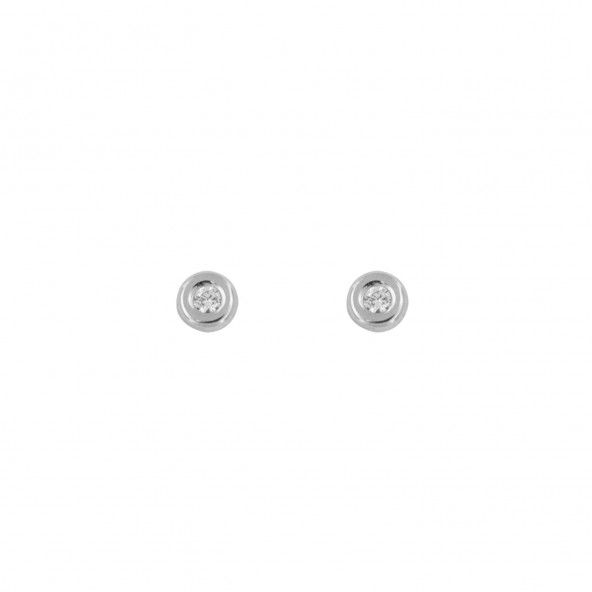 Circle Zircónia Earrings 375/1000 Gold