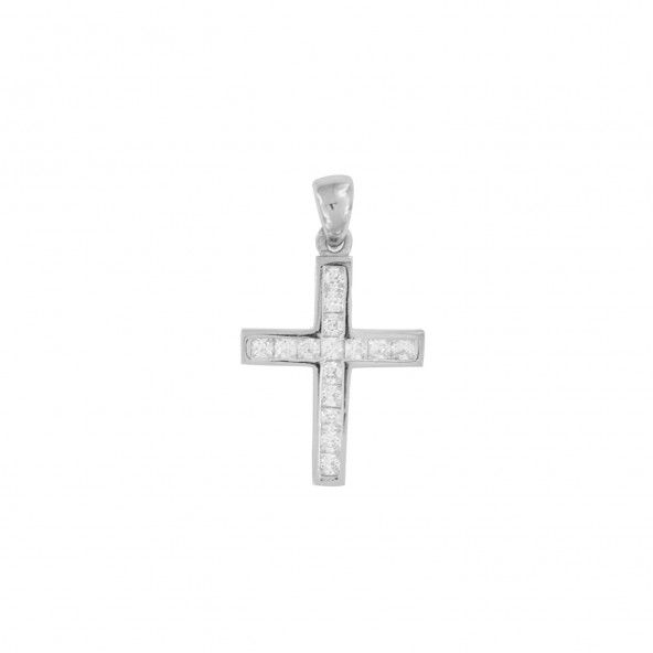 925/1000 Silver Cross Zirconium Pendent