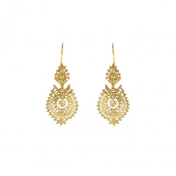 925/1000 Golden Silver Rainha Earrings