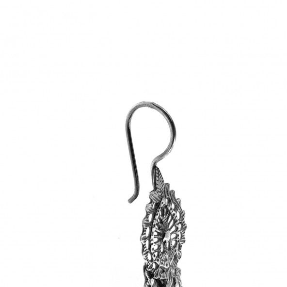 Boucles d'Oreilles Rainha 5,8 cm Argent 925/1000 Vieilli
