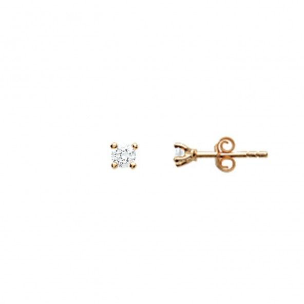 MJ Earring Round Zirconium 3 mm Gold Plated