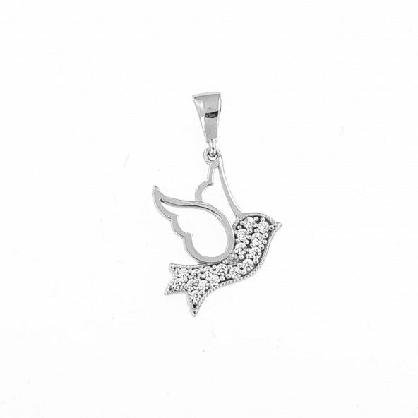 Pendentif Colombe Or Blanc 375/1000