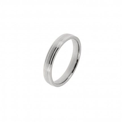 Satin Stainless Steel Engagement Ring 5 mm