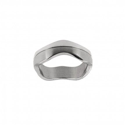 Wave shape Stainless Steel Engagement Ring 5 mm
