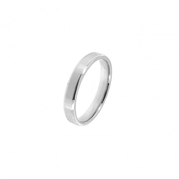 Satin Stainless Steel Engagement Ring 5 mm
