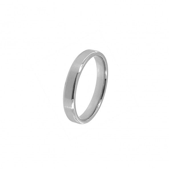 Stainless Steel Engagement Ring 4 mm with 2 shining lines