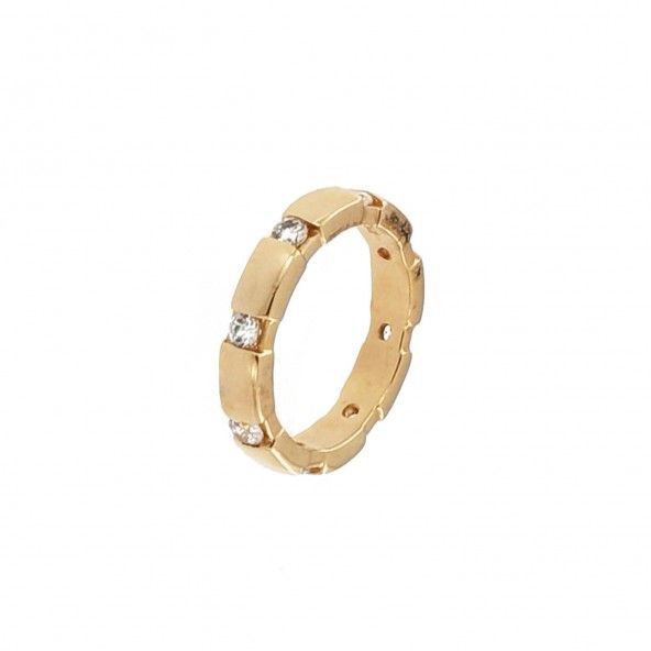 Gold Plated Engagement Ring 4 mm with Zirconium Stones