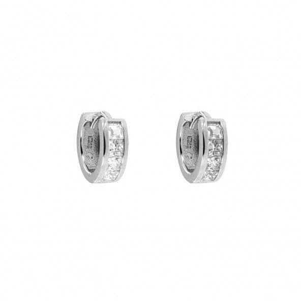 Silver 925/1000 Hoops with Square Zirconium