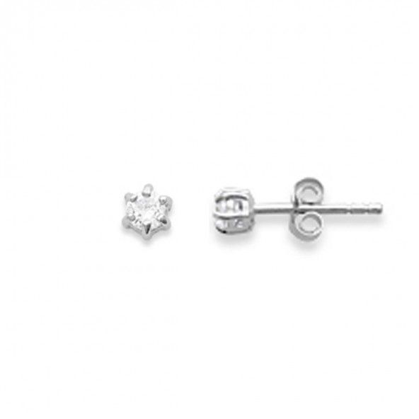 Solitaire Earrings 925/1000 Silver With 5mm Zirconium