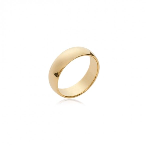 Flat Wedding Ring gold Plated 6mm witdth.