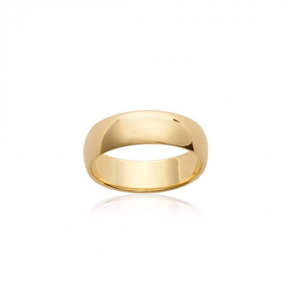 Flat Wedding Ring gold Plated 6mm witdth.