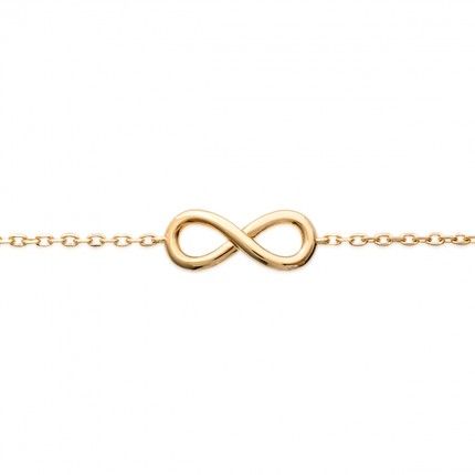 Gold Plated Bracelet with Symbol of Infinity 16cm / 18cm.