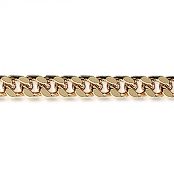 Gold Plated Gourmette mesh Chain 50 cm Lenght, 3 mm Width.