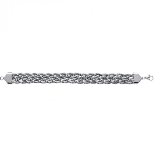 Steel Bracelet in braid with 16mm wide and 18cm / 21cm.