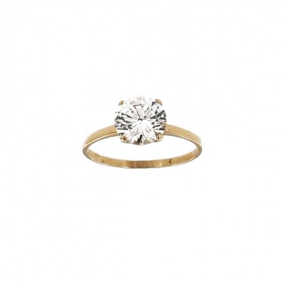 375/1000 Gold Solitaire Ring with Zirconium Stone 8mm