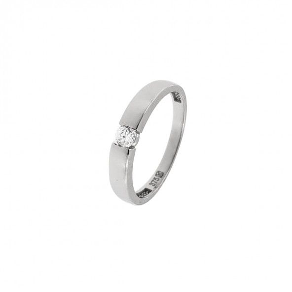 375/1000 Gold Solitaire Ring with Zirconium Stone 3mm