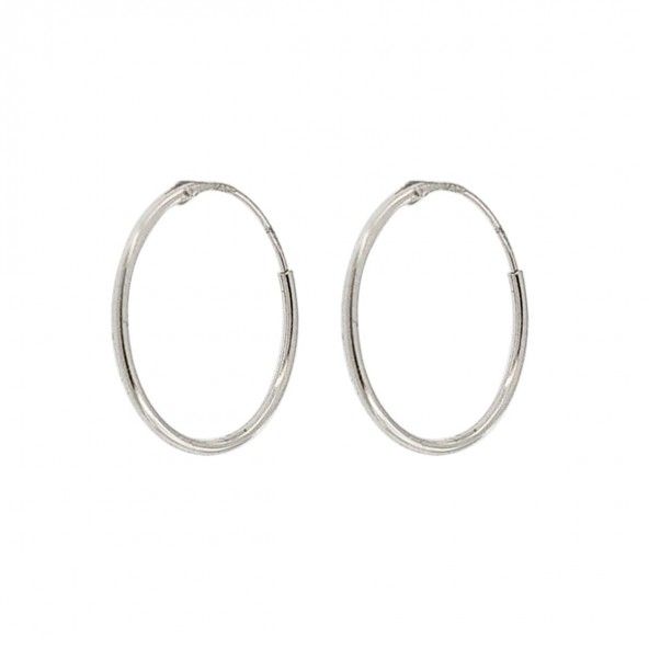 750/1000 white Gold Hoops 15mm