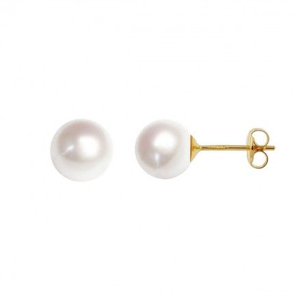 750/1000 Gold Earrings with 8mm pearl.