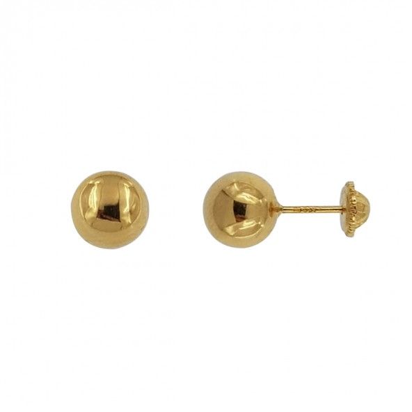 750/1000 Gold Earrings 7mm ball.