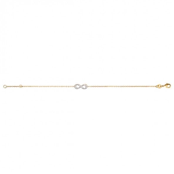 Gold Plated Bracelet Infinity  symbol with zirconia 7mm-15mm and 16cm-18cm.